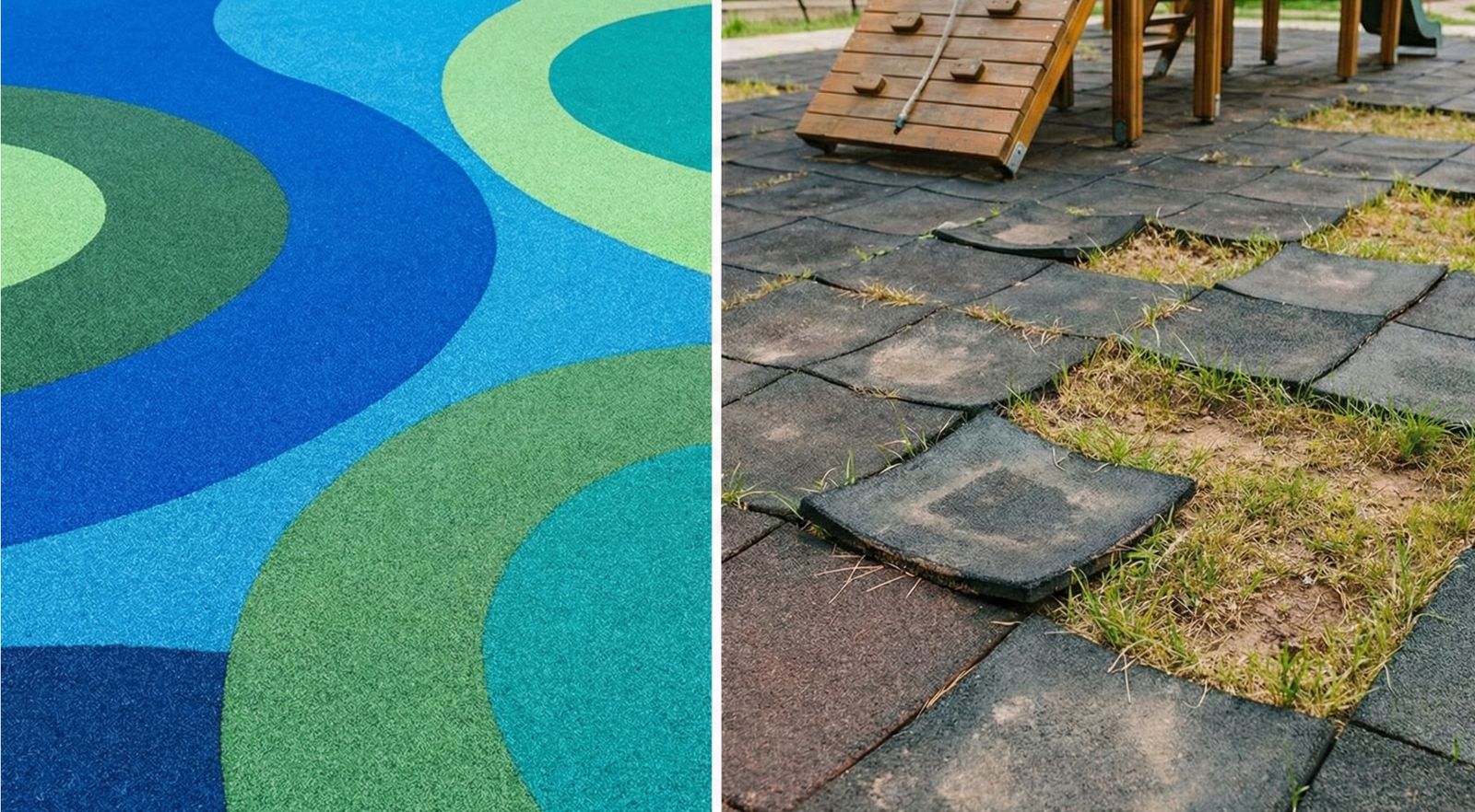 Piso emborrachado contínuo monolítico sem emendas