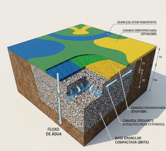 Espessura do piso monolítico em aplicação