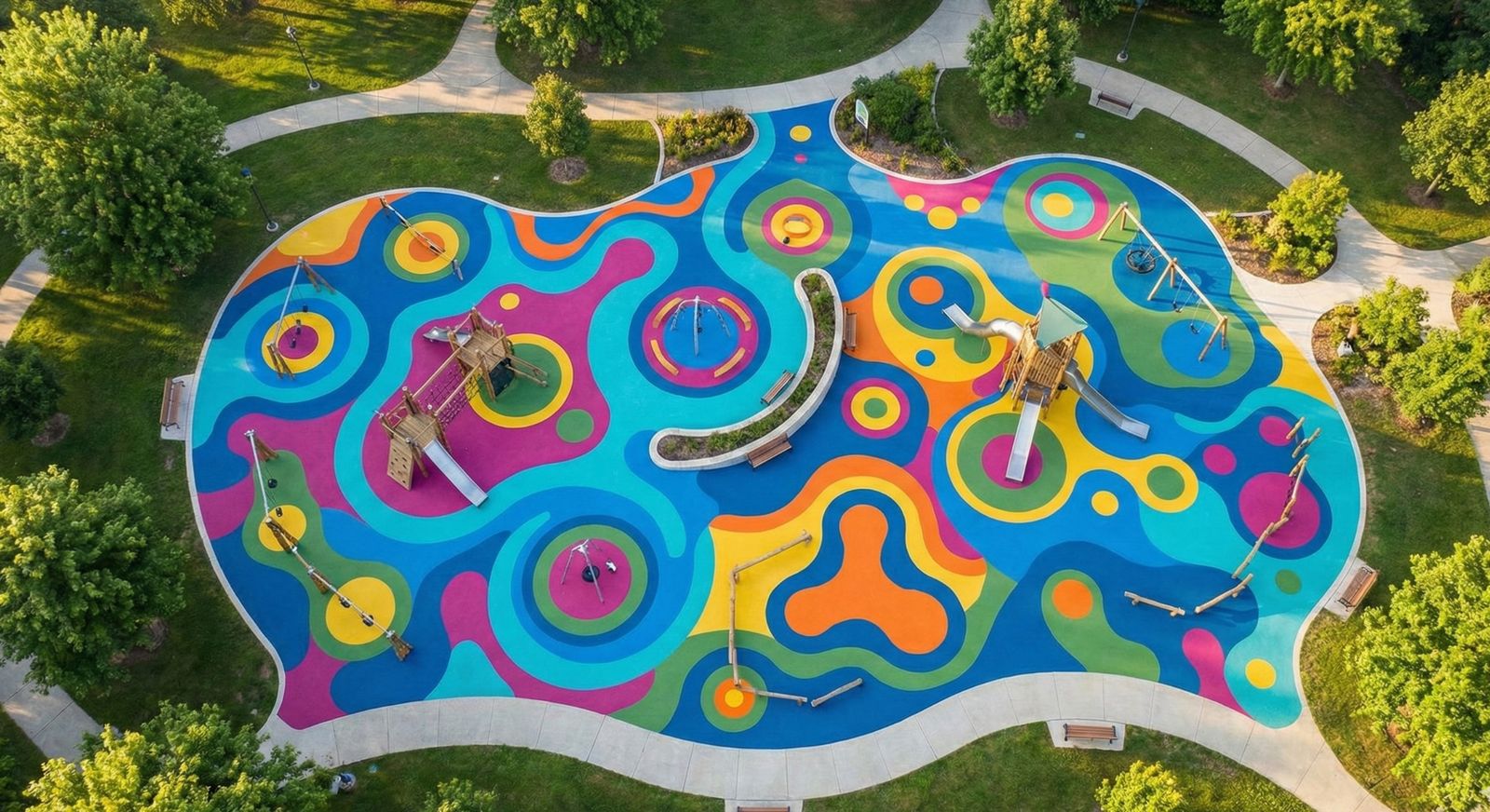 Design personalizado em piso de borracha monolítico